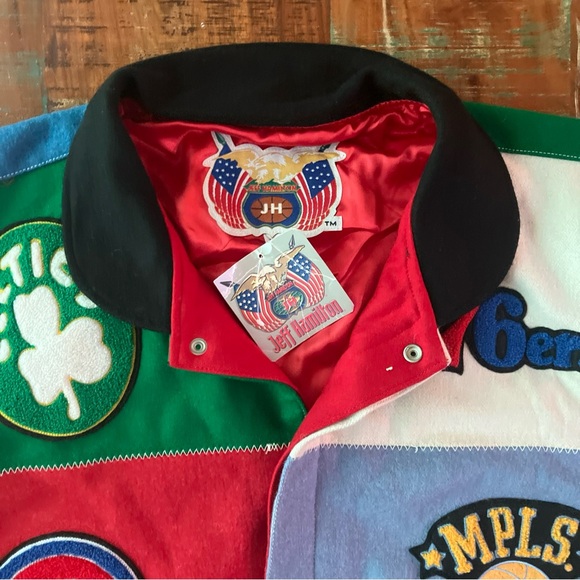 Rare Vintage 1999 Jeff Hamilton NBA and ABA Throwback Patch Varsity Jacket 6X - Picture 5 of 16